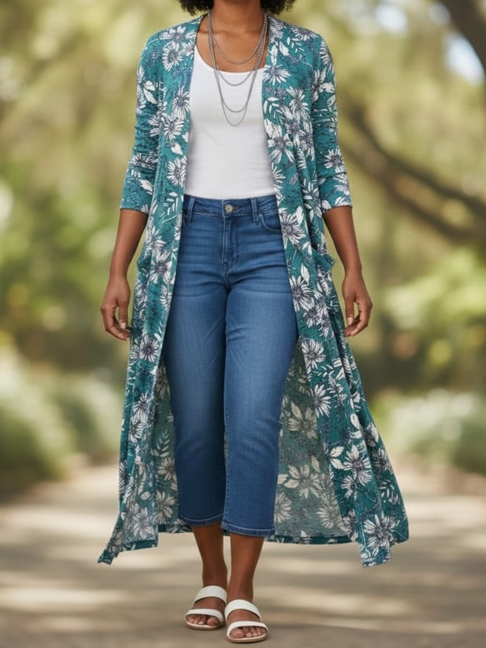 NWT LuLaRoe Sarah Floral Sweater Duster Open Front Cardigan with Pockets